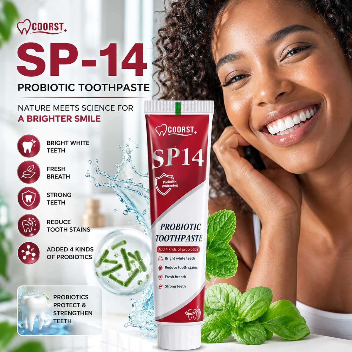 ✨ 14 jours suffisent Dents blanches • Sourire éclatant • Haleine fraîche  Avec SP-14 Blanchissant